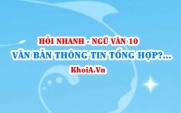 Văn bản thông tin tổng hợp là gì? Bản tin là gì? Ngữ Văn lớp 10